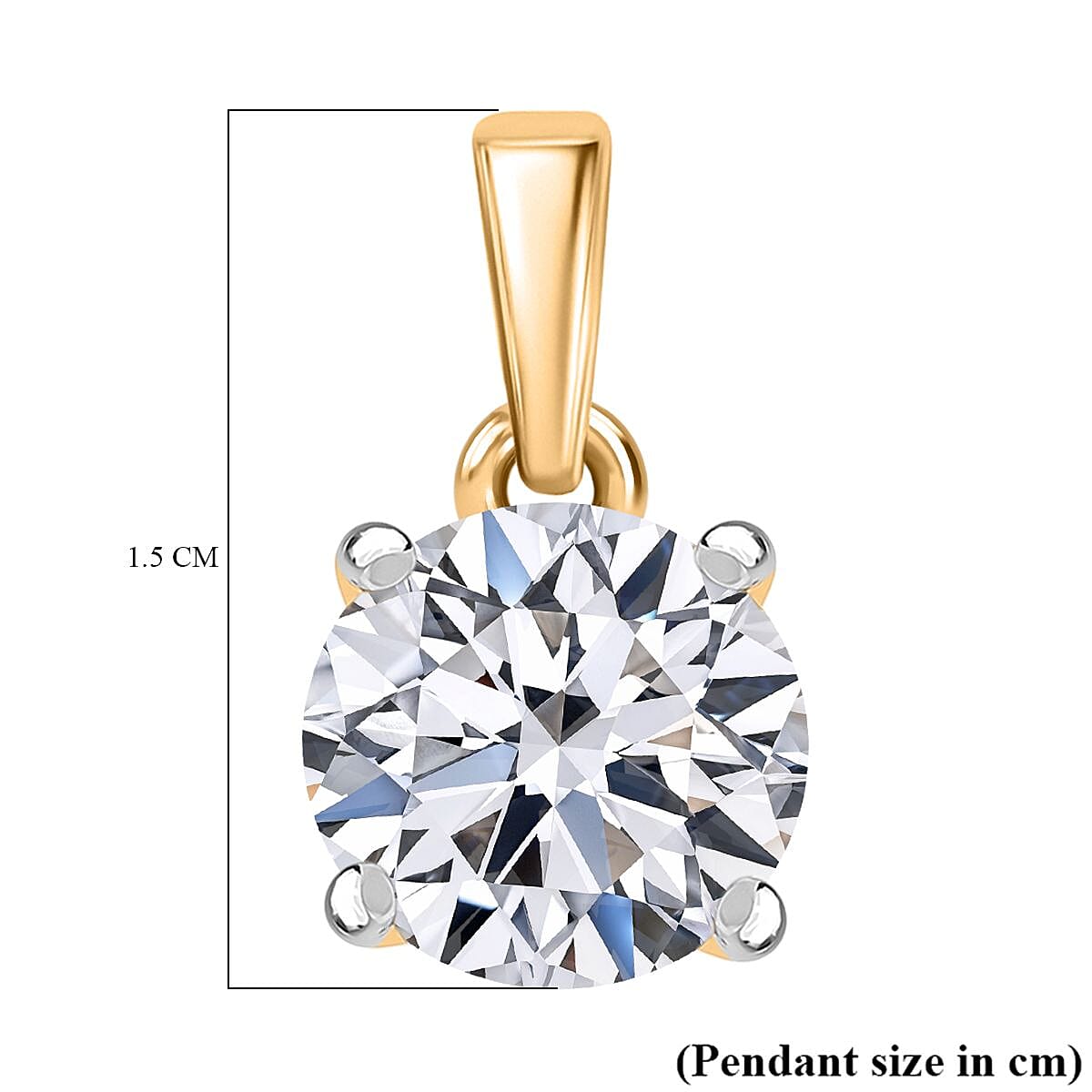 Luxuriant Diamond 14K Yellow Gold SGL Certified (VS-EF) Lab Grown Diamond Solitaire Pendant 2.00 Ct.