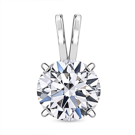 Luxuriant 14K White Gold Lab Grown Diamond SGL Certified (VS-EF) Solitaire Pendant 3.02 Ct.
