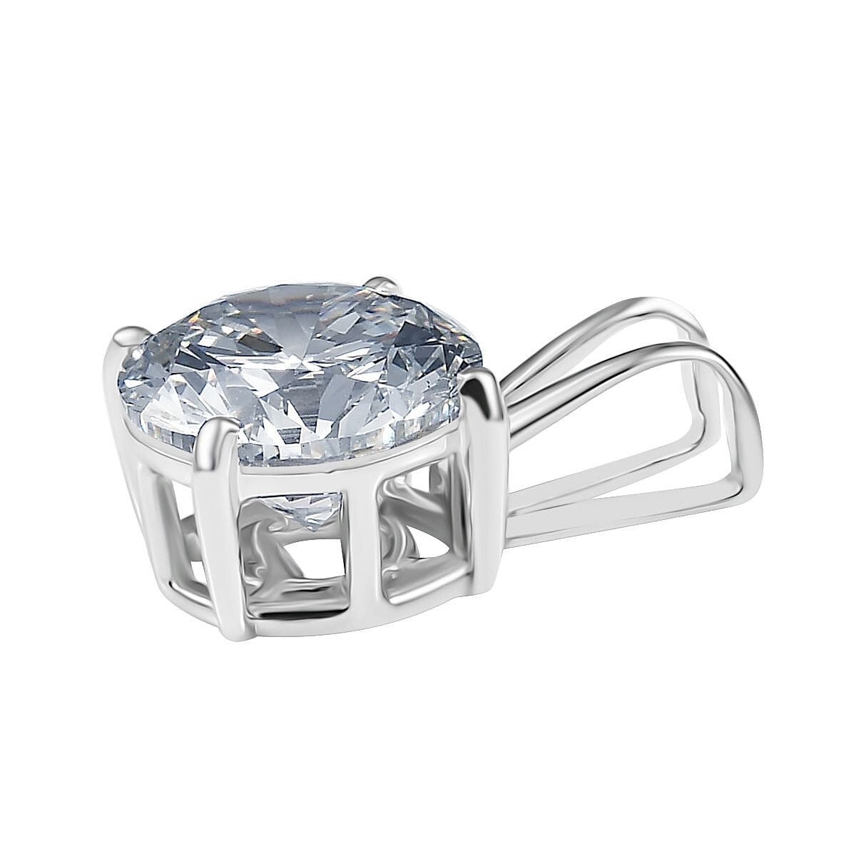 Luxuriant 14K White Gold Lab Grown Diamond SGL Certified (VS-EF) Solitaire Pendant 3.02 Ct.