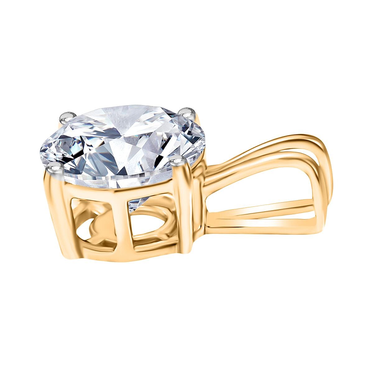 Luxuriant Diamond 14K Yellow Gold SGL Certified (VS-EF) Lab Grown Diamond Solitaire Pendant 3.00 Ct.