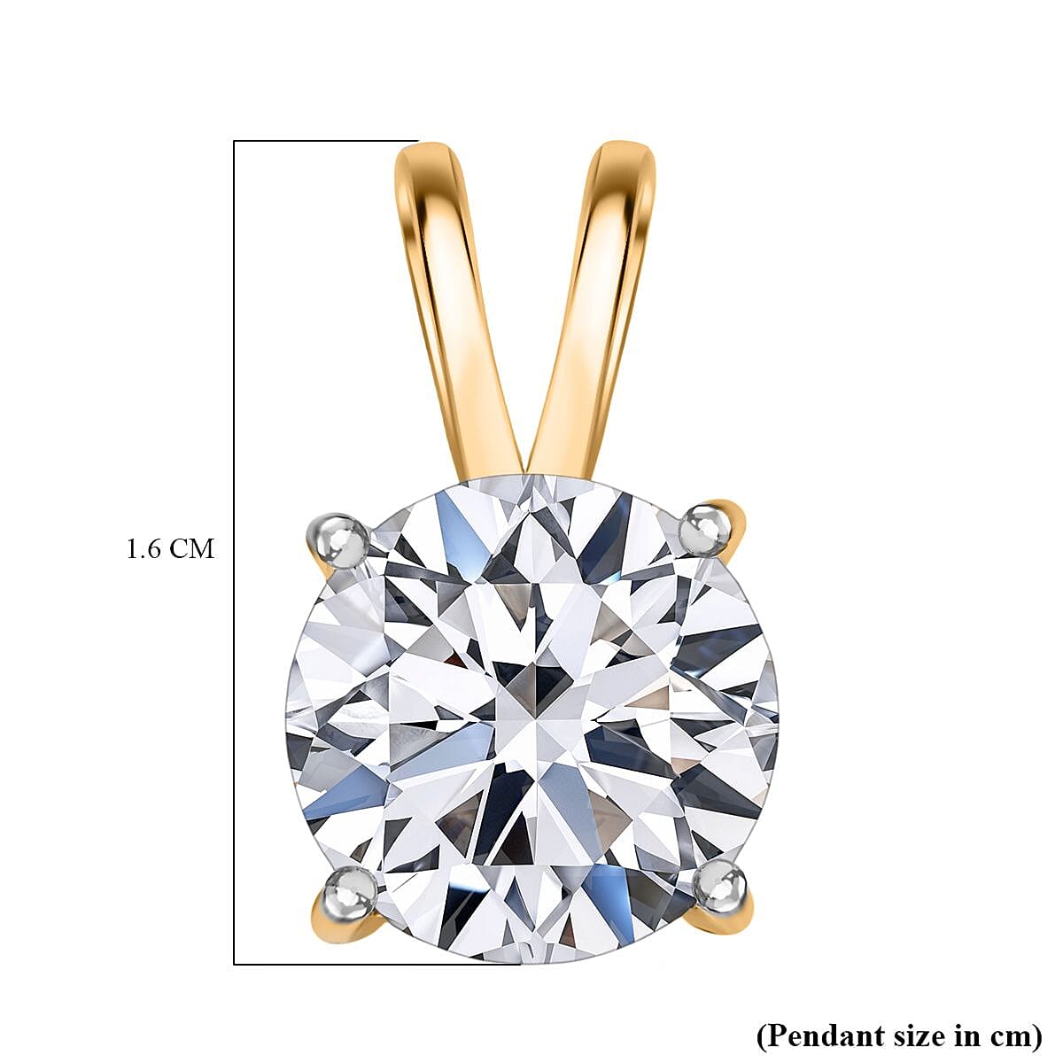 Luxuriant Diamond 14K Yellow Gold SGL Certified (VS-EF) Lab Grown Diamond Solitaire Pendant 3.00 Ct.