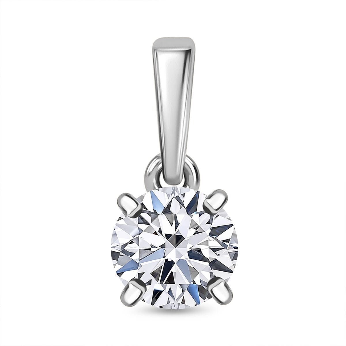 Luxuriant Diamond 14K White Gold SGL Certified (VS-EF) Lab Grown Diamond Solitaire Pendant 0.50 Ct.
