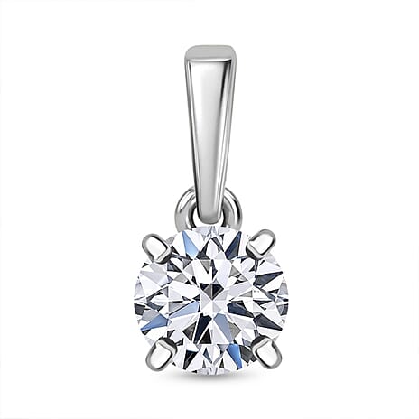 Luxuriant Diamond 14K White Gold SGL Certified (VS-EF) Lab Grown Diamond Solitaire Pendant 0.50 Ct.