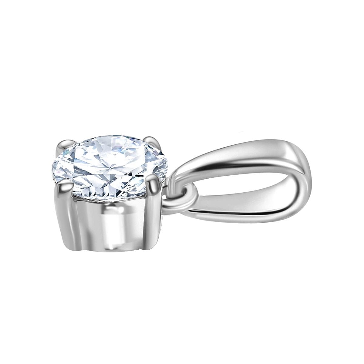 Luxuriant Diamond 14K White Gold SGL Certified (VS-EF) Lab Grown Diamond Solitaire Pendant 0.50 Ct.