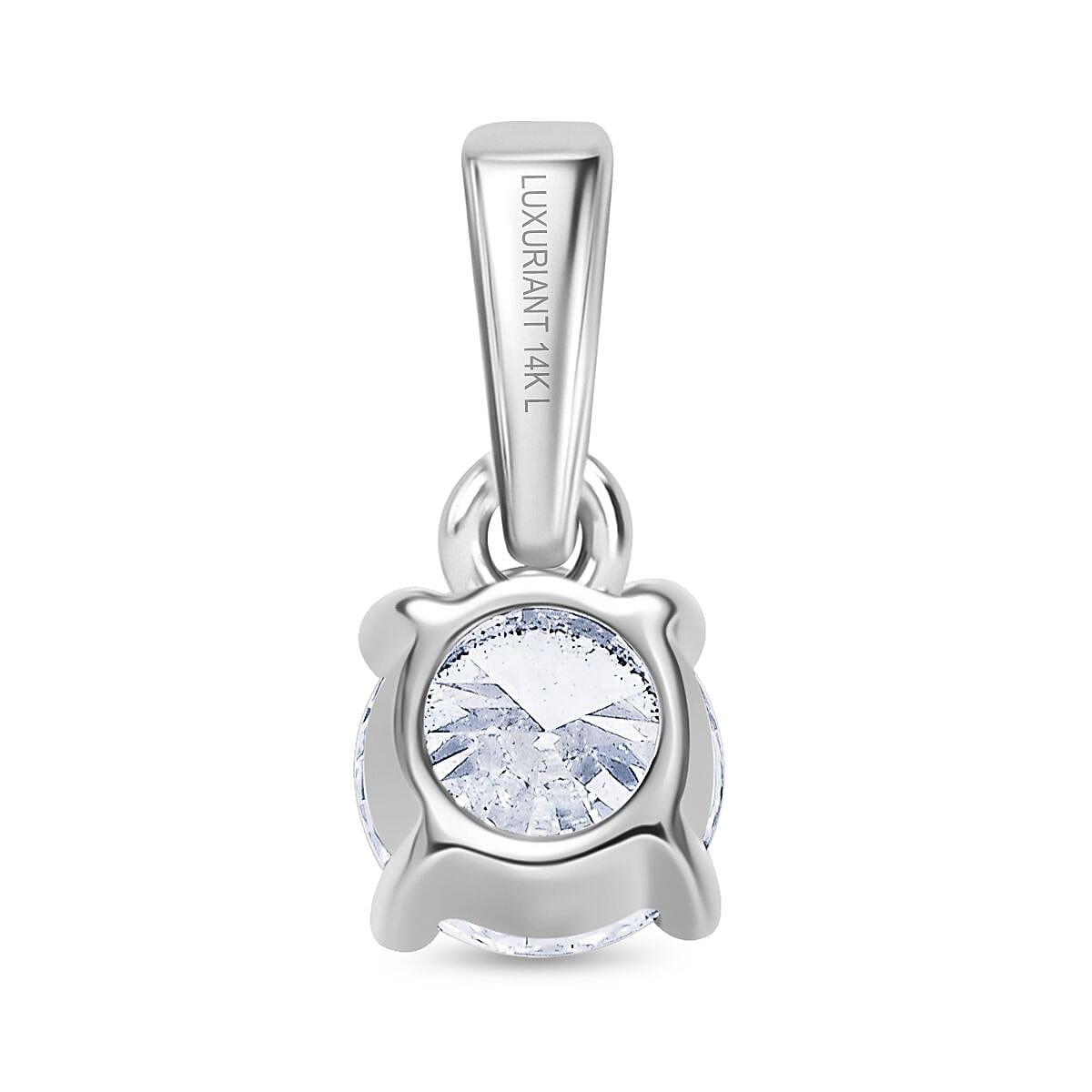 Luxuriant Diamond 14K White Gold SGL Certified (VS-EF) Lab Grown Diamond Solitaire Pendant 0.50 Ct.
