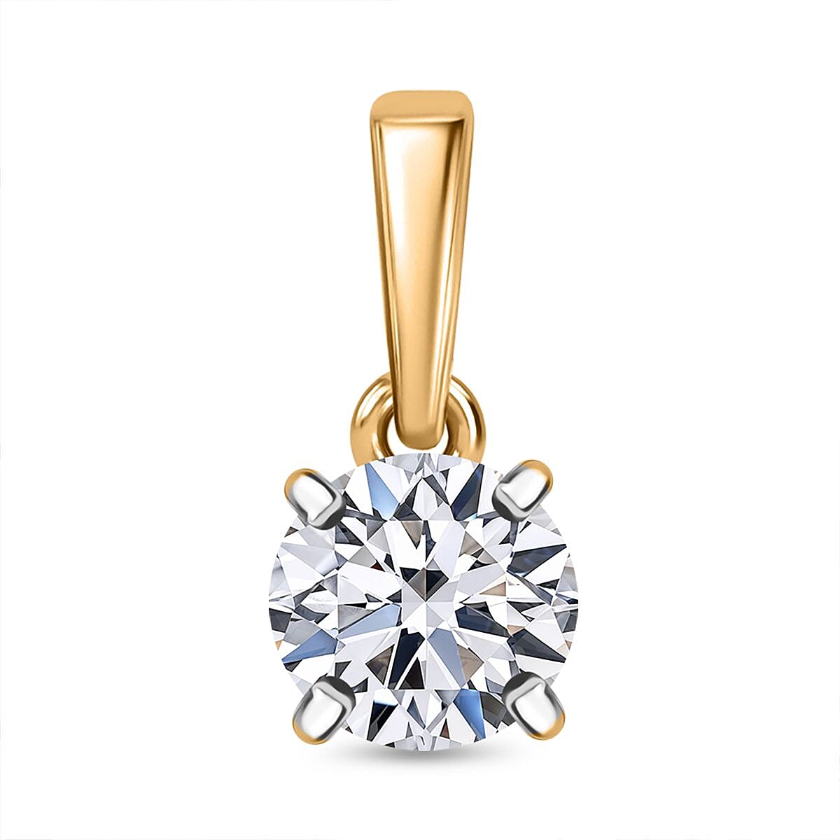 Luxuriant Diamond 14K Yellow Gold SGL Certified (VS-EF) Lab Grown Diamond Solitaire Pendant 0.50 Ct.