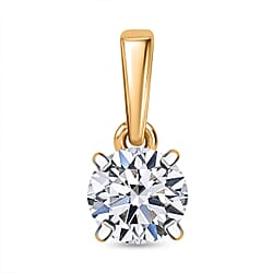 LUXURIANT 14K Yellow Gold SGL Certified (VS/E-F) Pear Cut Lab Grown Diamond Solitaire Pendant 1 Ct.