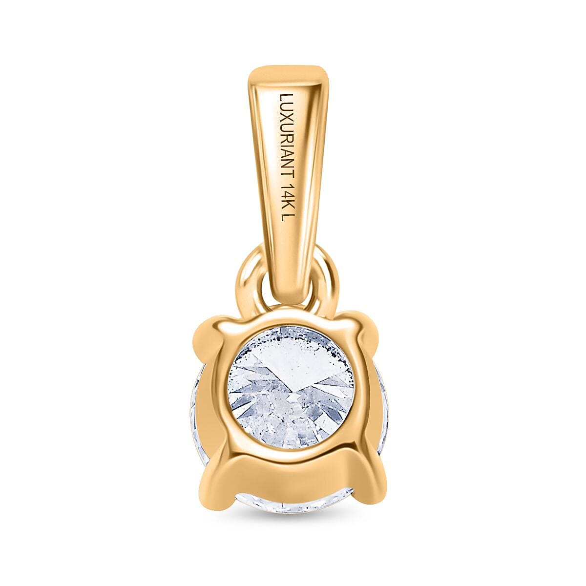 Luxuriant Diamond 14K Yellow Gold SGL Certified (VS-EF) Lab Grown Diamond Solitaire Pendant 0.50 Ct.