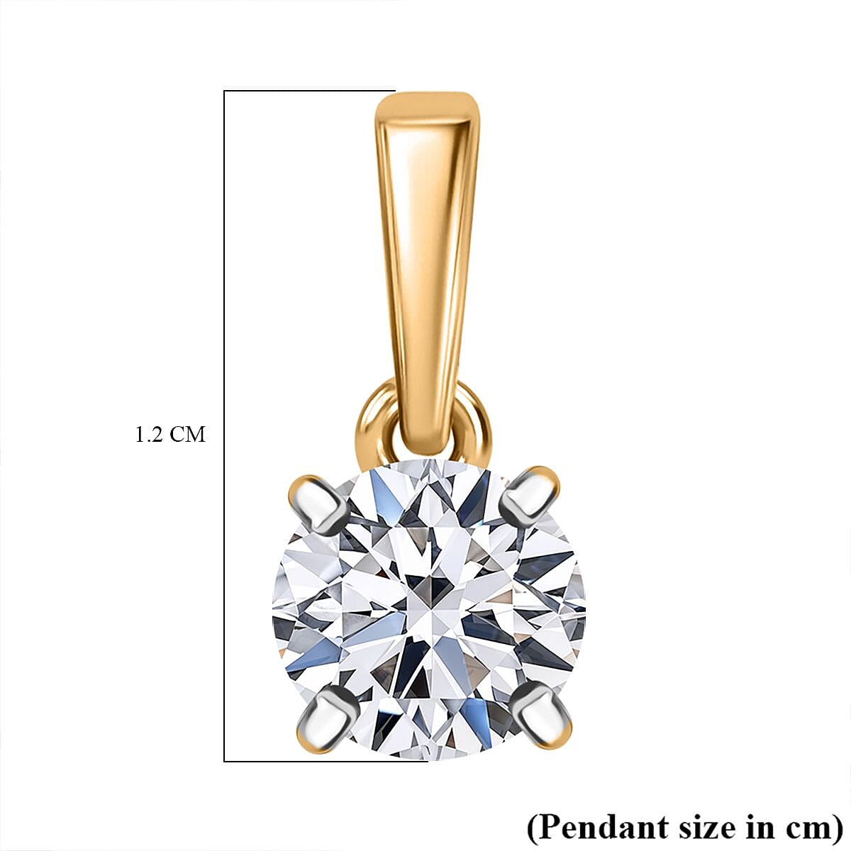 Luxuriant Diamond 14K Yellow Gold SGL Certified (VS-EF) Lab Grown Diamond Solitaire Pendant 0.50 Ct.