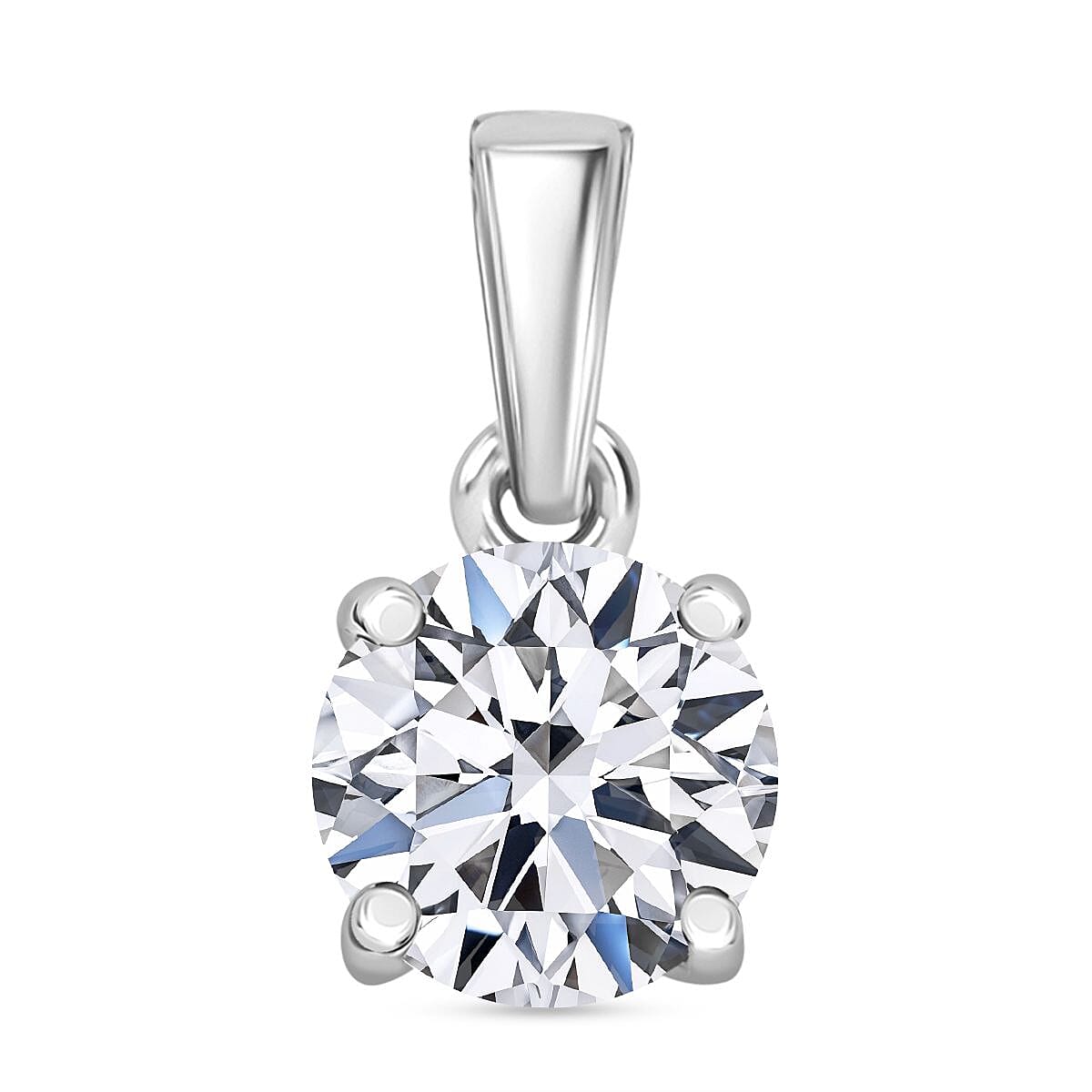Luxuriant Diamond 14K White Gold SGL Certified (VS-EF) Lab Grown Diamond Solitaire Pendant 1.00 Ct