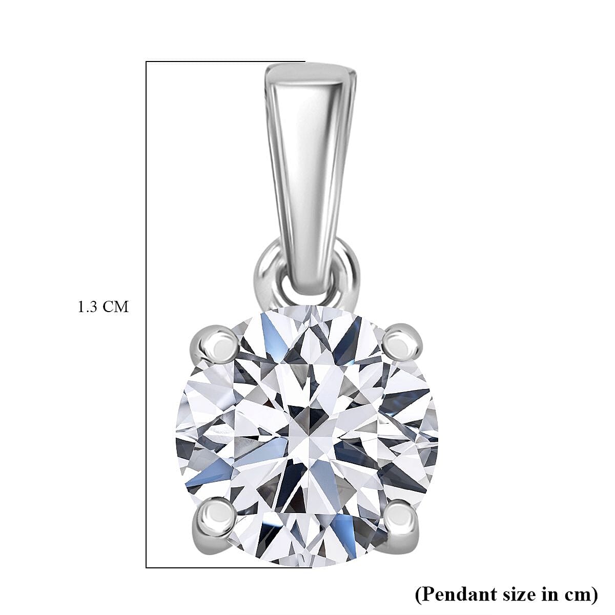 Luxuriant Diamond 14K White Gold SGL Certified (VS-EF) Lab Grown Diamond Solitaire Pendant 1.00 Ct