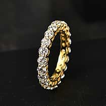 LUXURIANT 2.37 Ct. Lab Grown Diamond Full Eternity Band Ring in 18K Vermeil Yellow Gold Plated Sterling Silver (SI-GH)