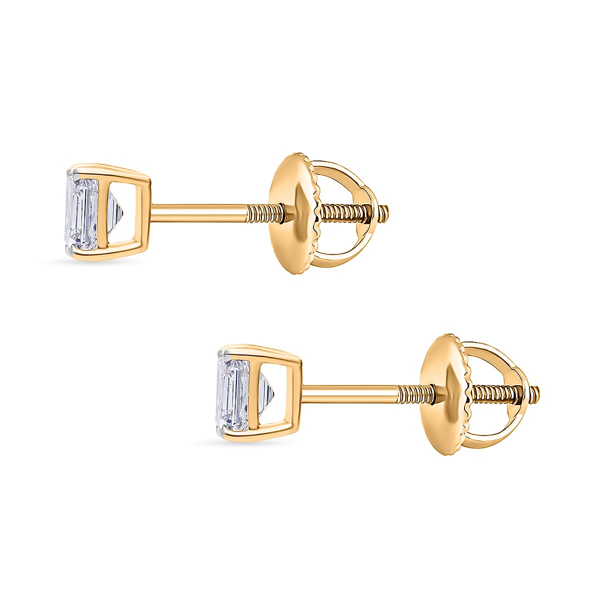 Luxuriant Diamond 14K Yellow Gold VS-EF Lab Grown Diamond VS-EF Earring, Gold Wt.0.95 Gms  2.000  Ct.