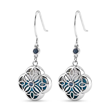 Close Out Deal - Blue Apatite Earring with Hook Sterling Silver 7.00 Ct.