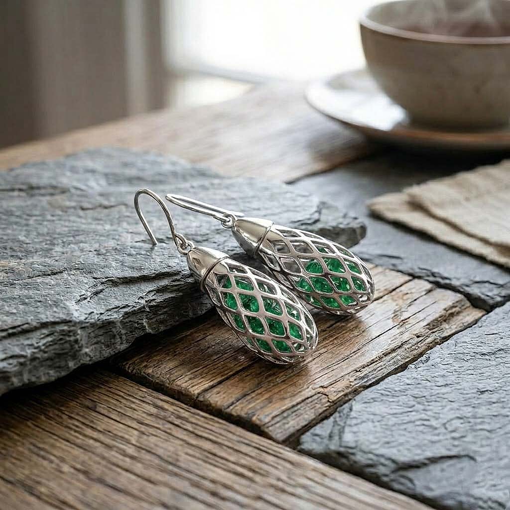 Peridot Sterling Silver Earring with Hook 11.00 Ct.