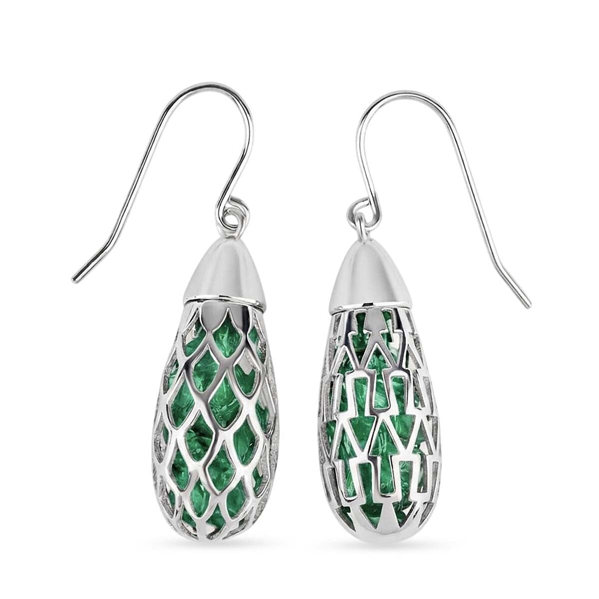 Peridot Sterling Silver Earring with Hook 11.00 Ct.