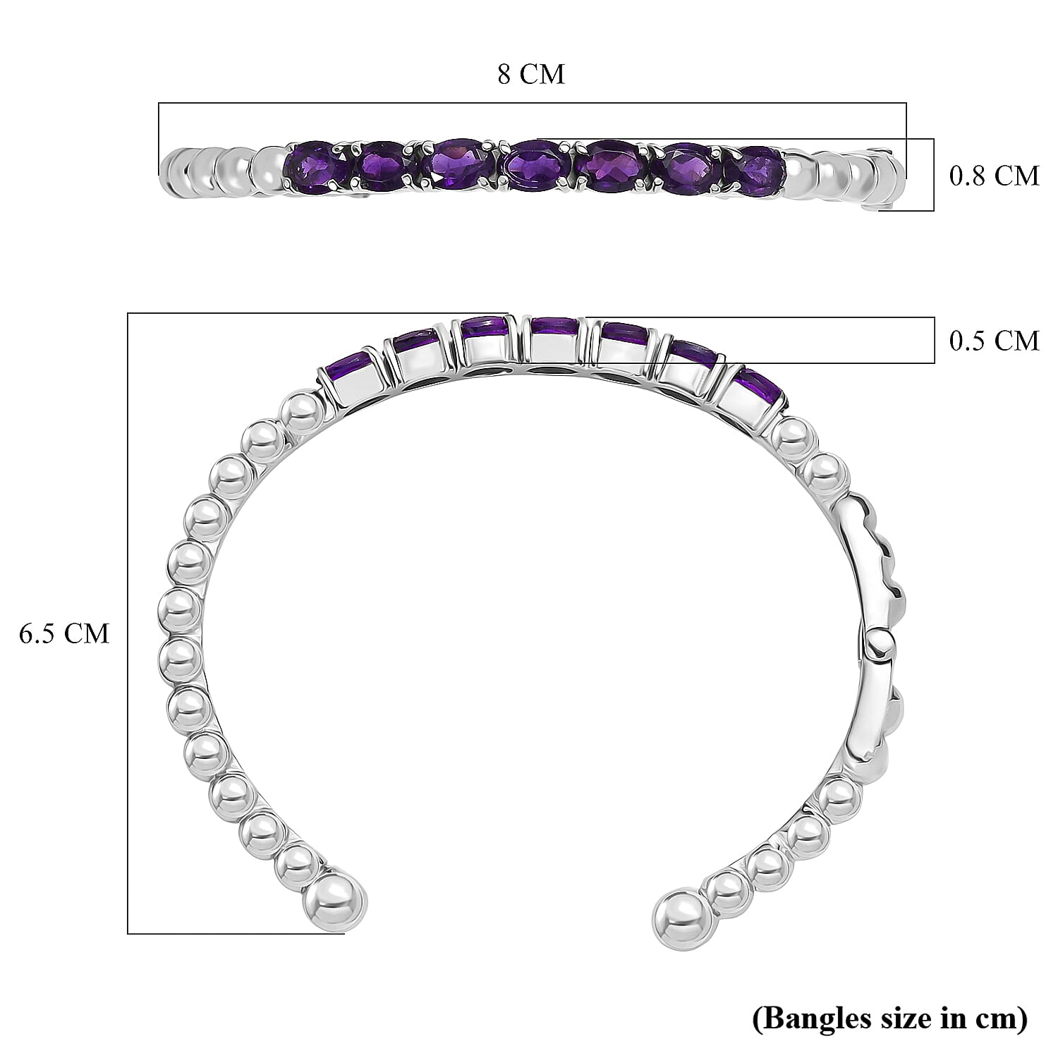 Super find- AAA African Amethyst Full Bangle (Size 7.5 - 8.5) 5.13 Ct. Super find- AAA African Amethyst Full Bangle (Size 7.5 - 8.5) 5.13 Ct.