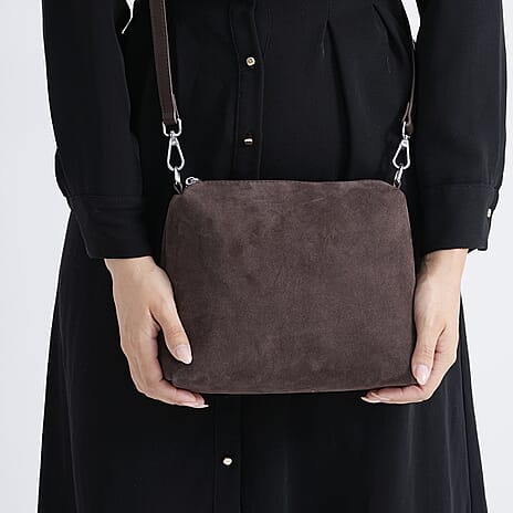 Set of 2 Genuine Leather Leopard Tote Bag with Hand Bag