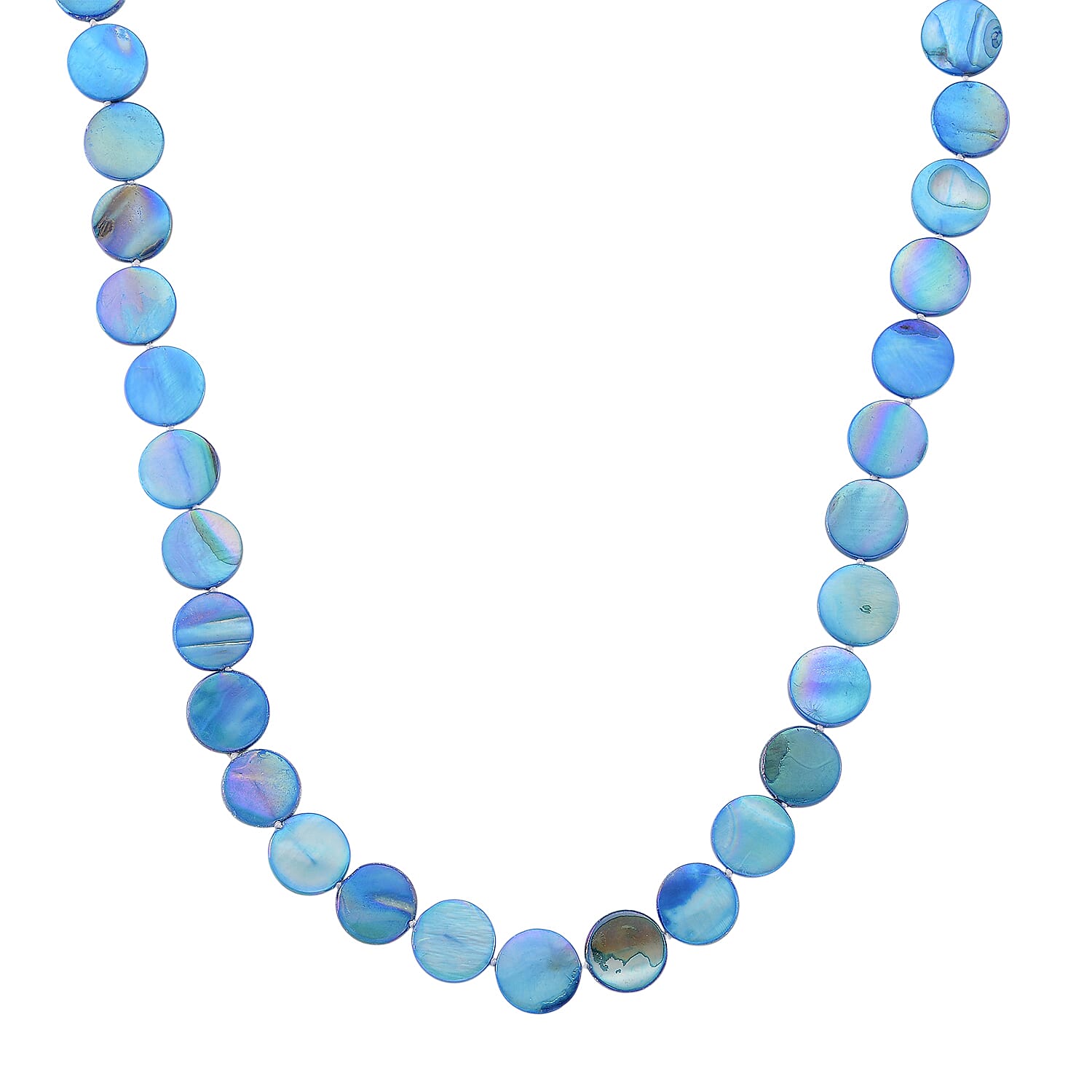 Blue Coin Shell Pearl  Necklace (Size - 30) 300.00 Ct.