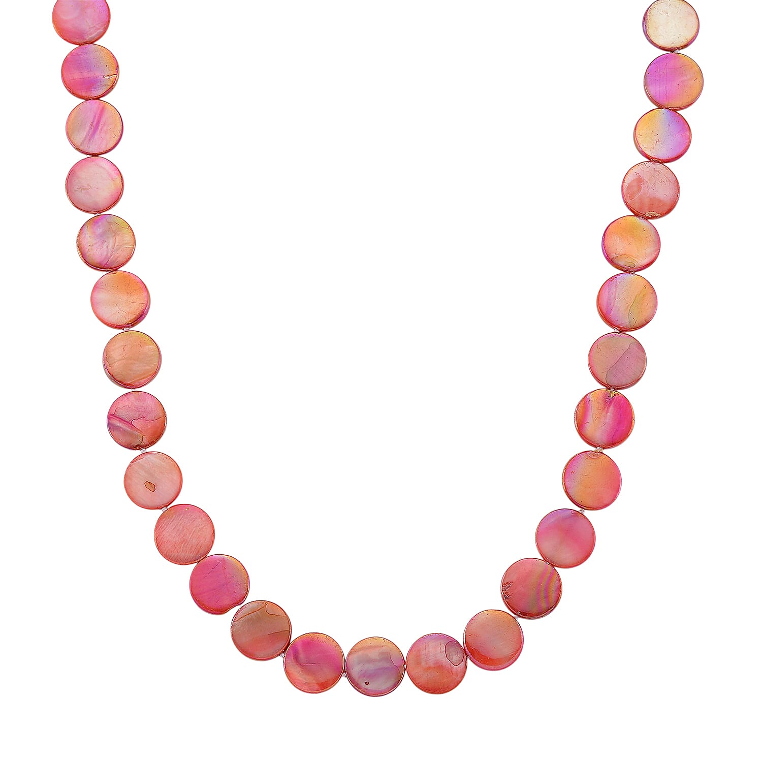 Pink Coin Shell Pearl Necklace (Size - 30) 300.00 Ct.