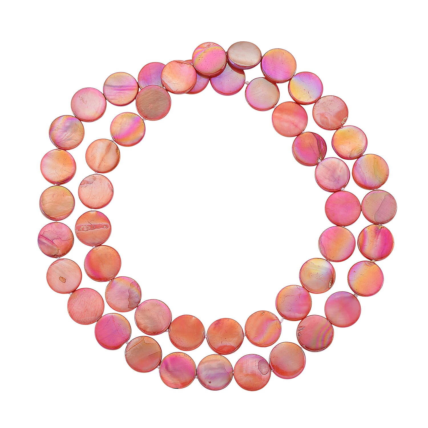 Pink Coin Shell Pearl Necklace (Size - 30) 300.00 Ct.