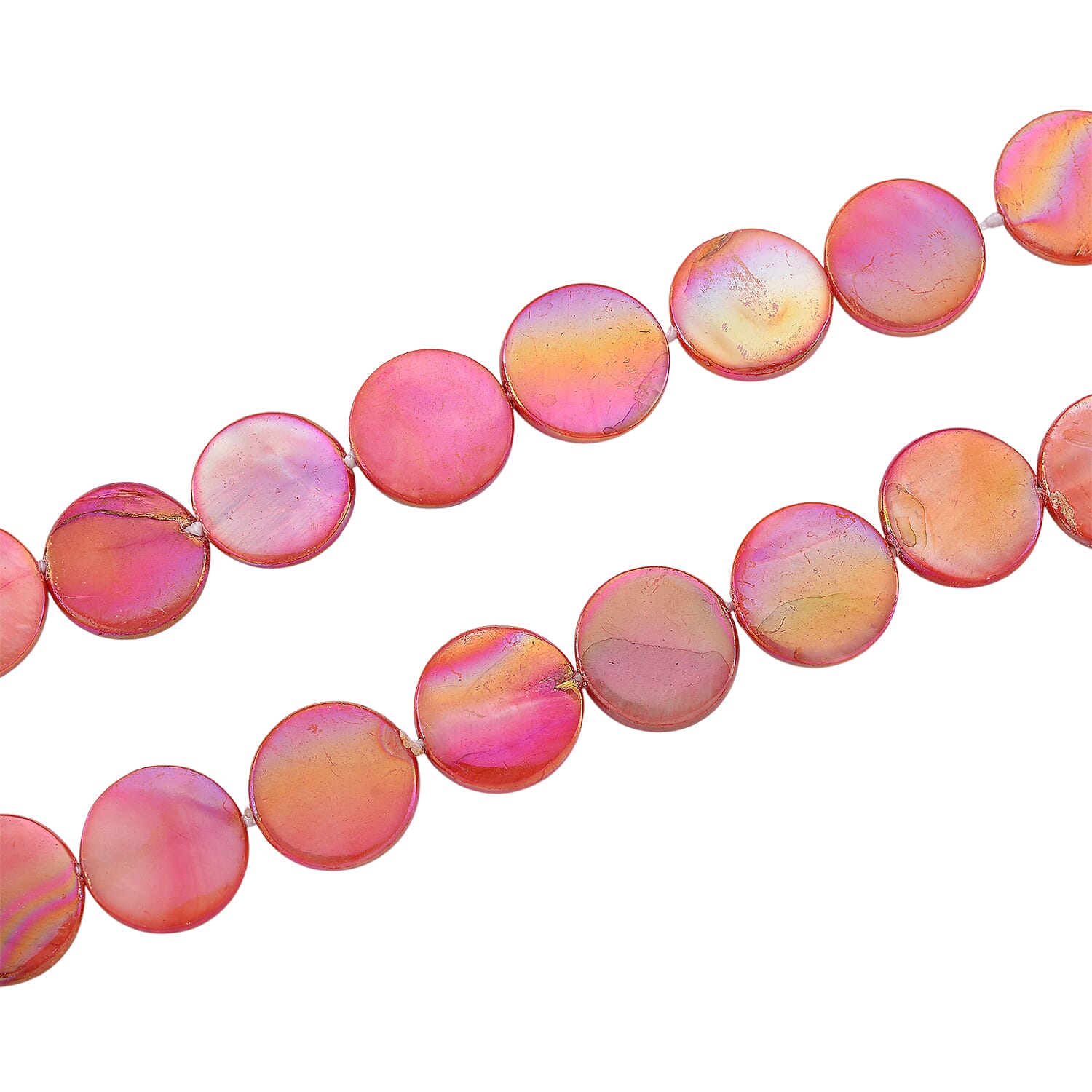 Pink Coin Shell Pearl Necklace (Size - 30) 300.00 Ct.