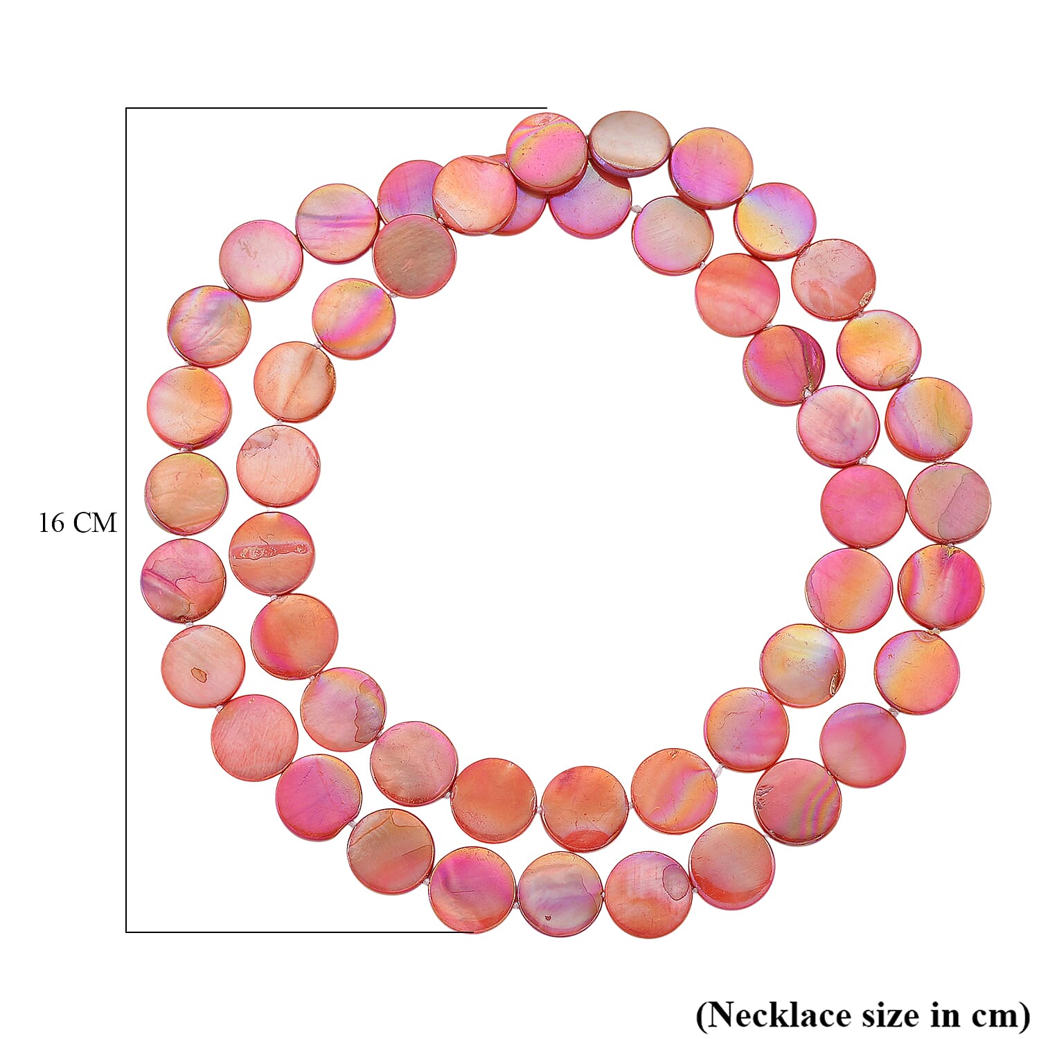 Pink Coin Shell Pearl Necklace (Size - 30) 300.00 Ct.