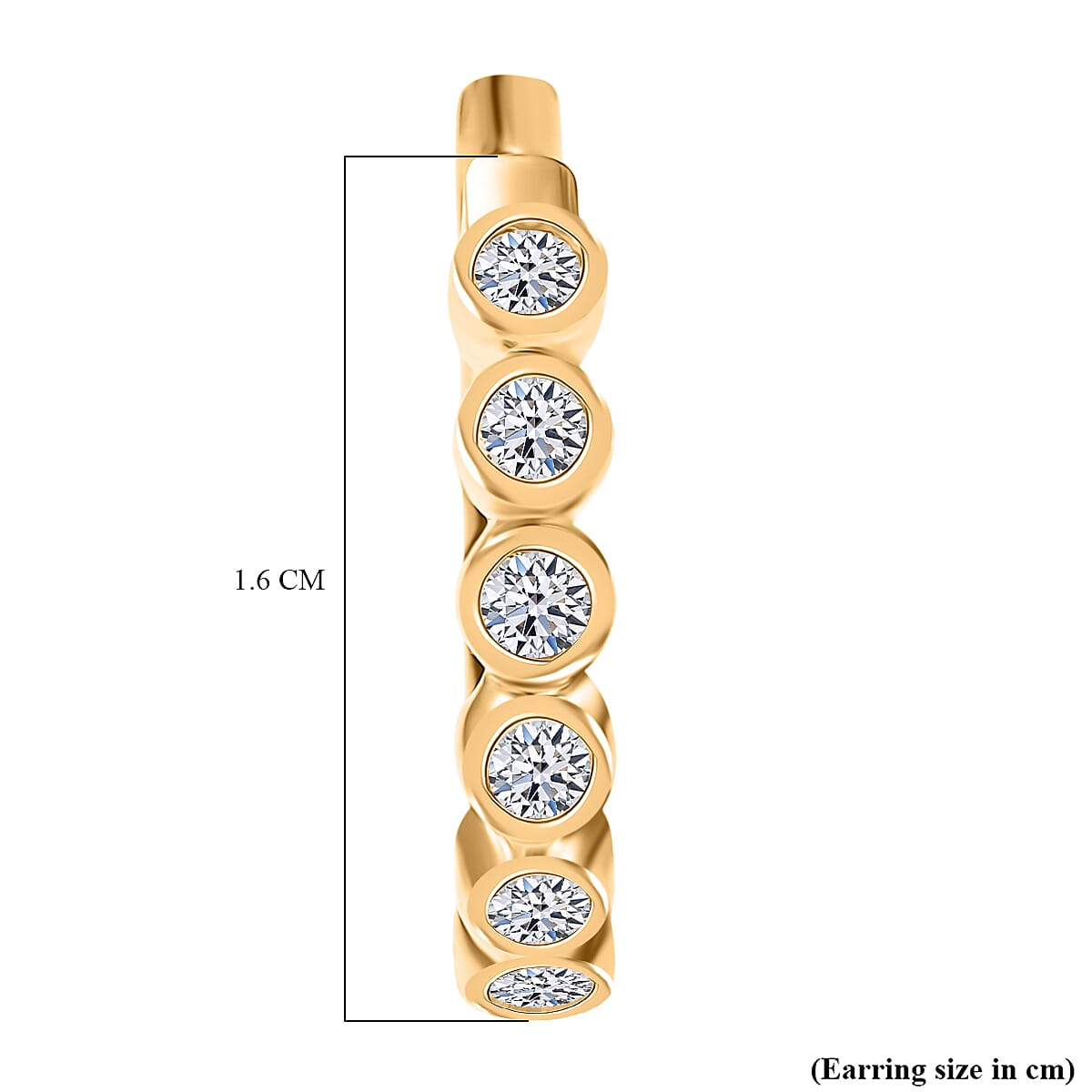 Luxuriant Diamond Lab Grown Diamond (SI-GH) Full Hoop Earring in 18K Vermeil Yellow Gold Plated Sterling Silver