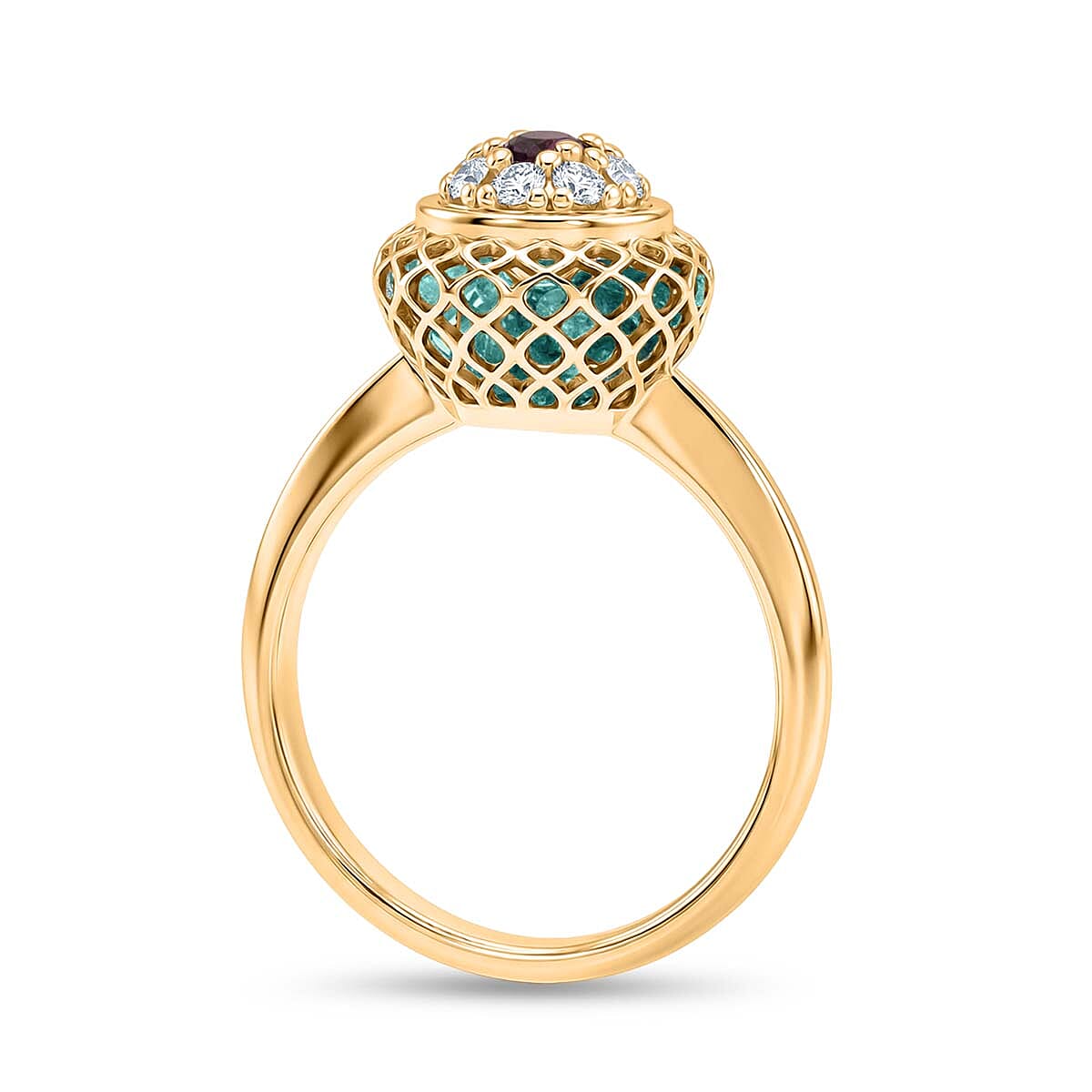 Peridot Ring in Yellow Gold Plated Sterling Silver 2.32 Ct.