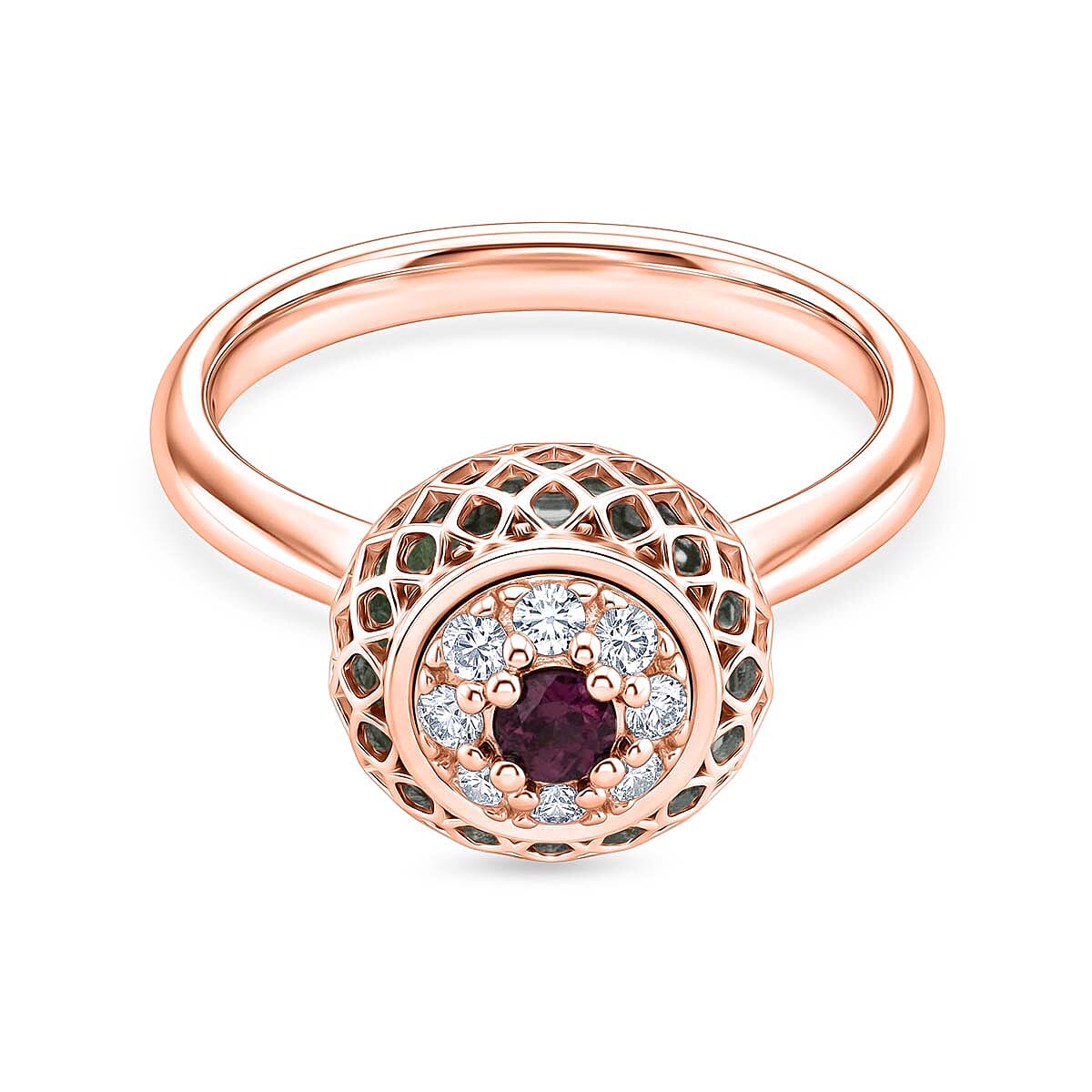 Peridot Ring in Rose Gold Plated Sterling Silver 2.32 Ct.