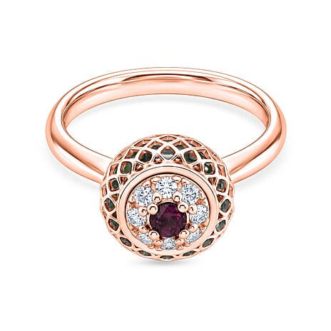 Peridot Ring in Rose Gold Plated Sterling Silver 2.32 Ct.