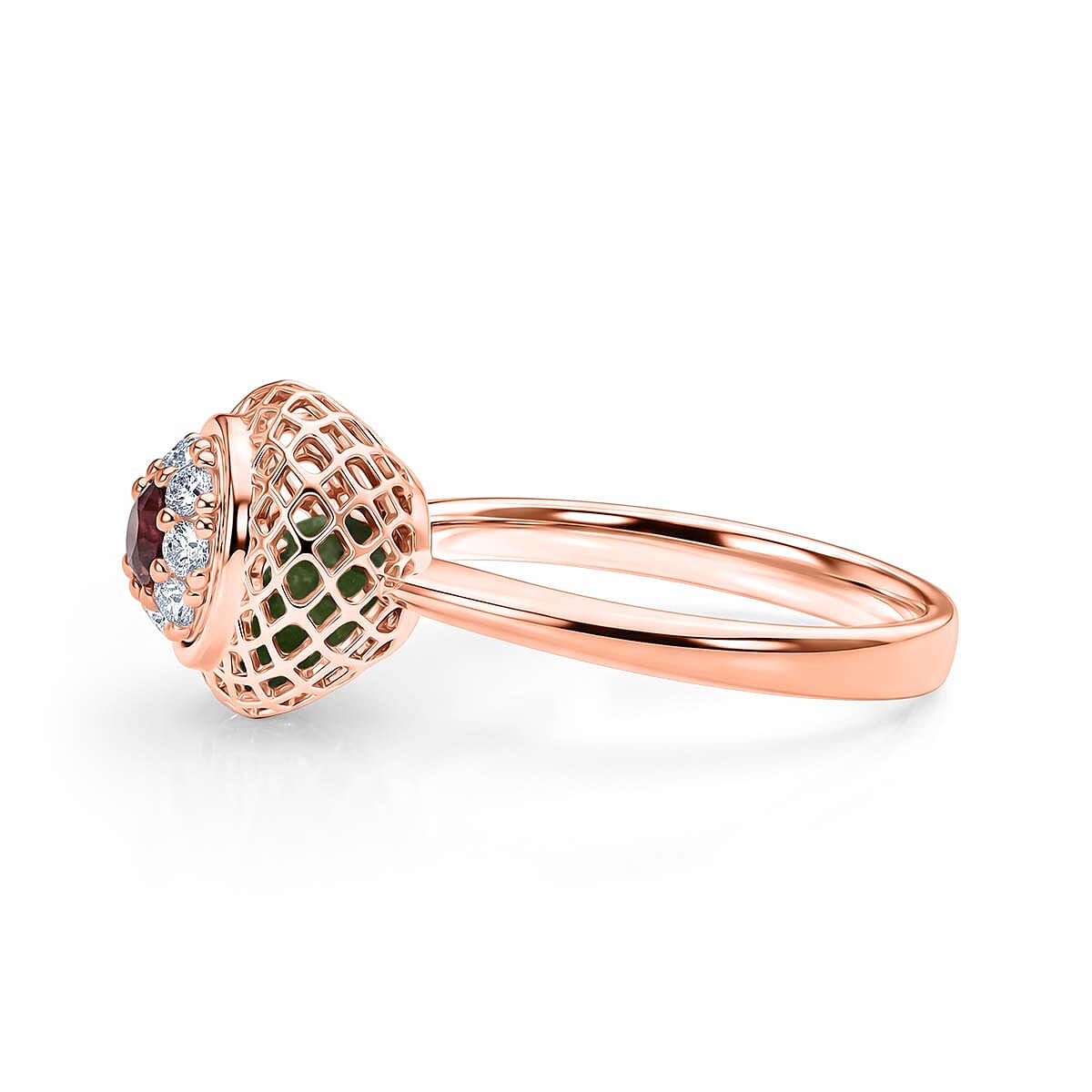 Peridot Ring in Rose Gold Plated Sterling Silver 2.32 Ct.