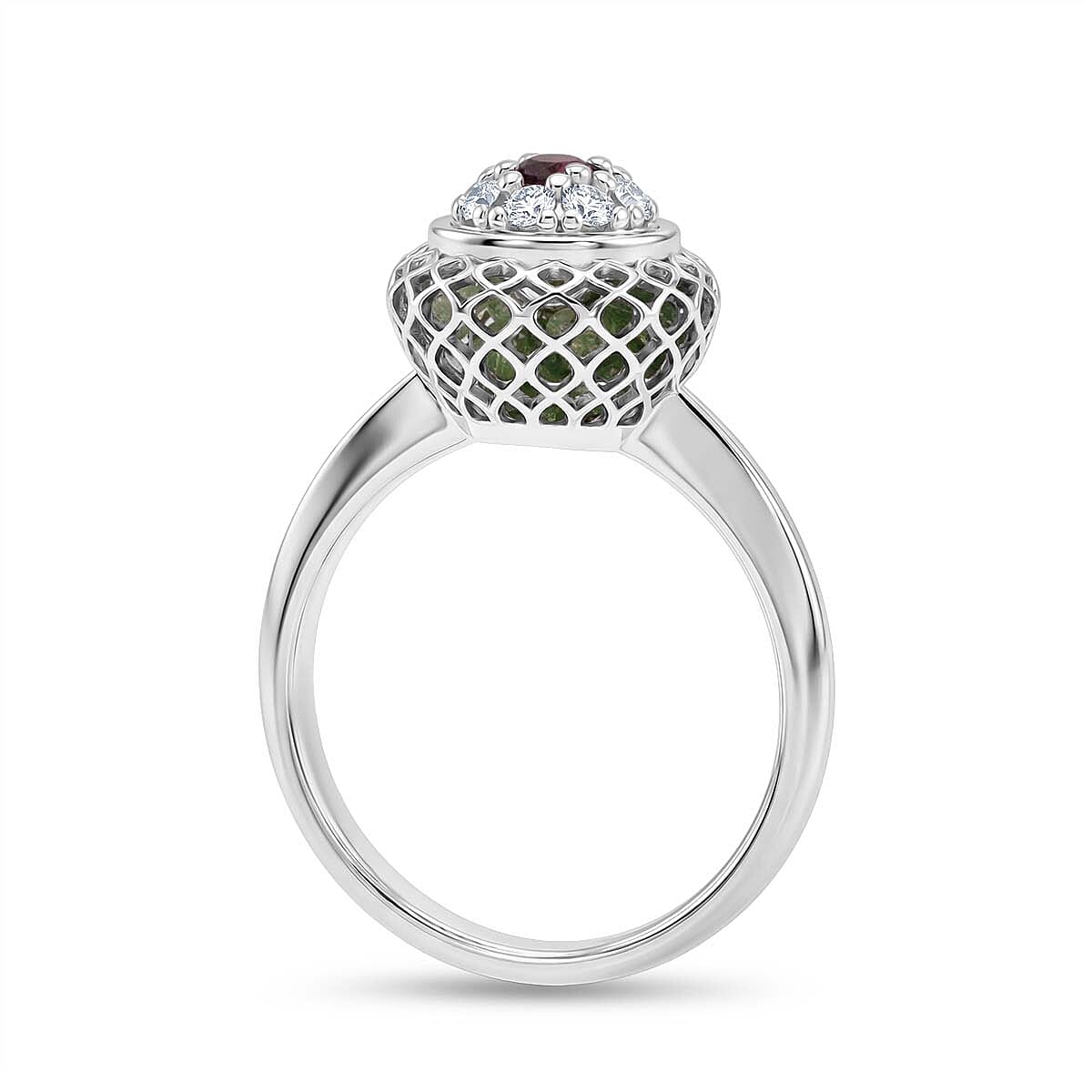 Peridot Ring in Rhodium Overlay Sterling Silver 2.32 Ct.