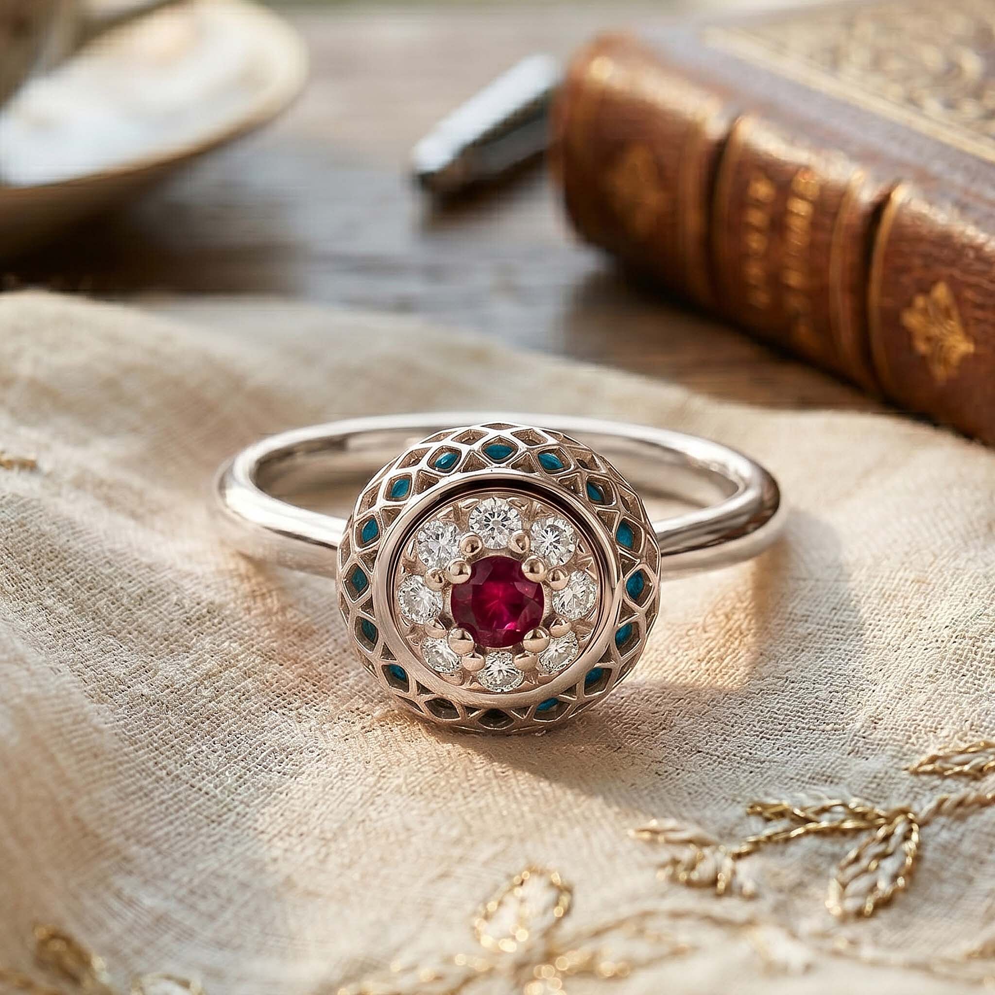 Blue Apatite Ring in Rhodium Overlay Sterling Silver 2.32 Ct.