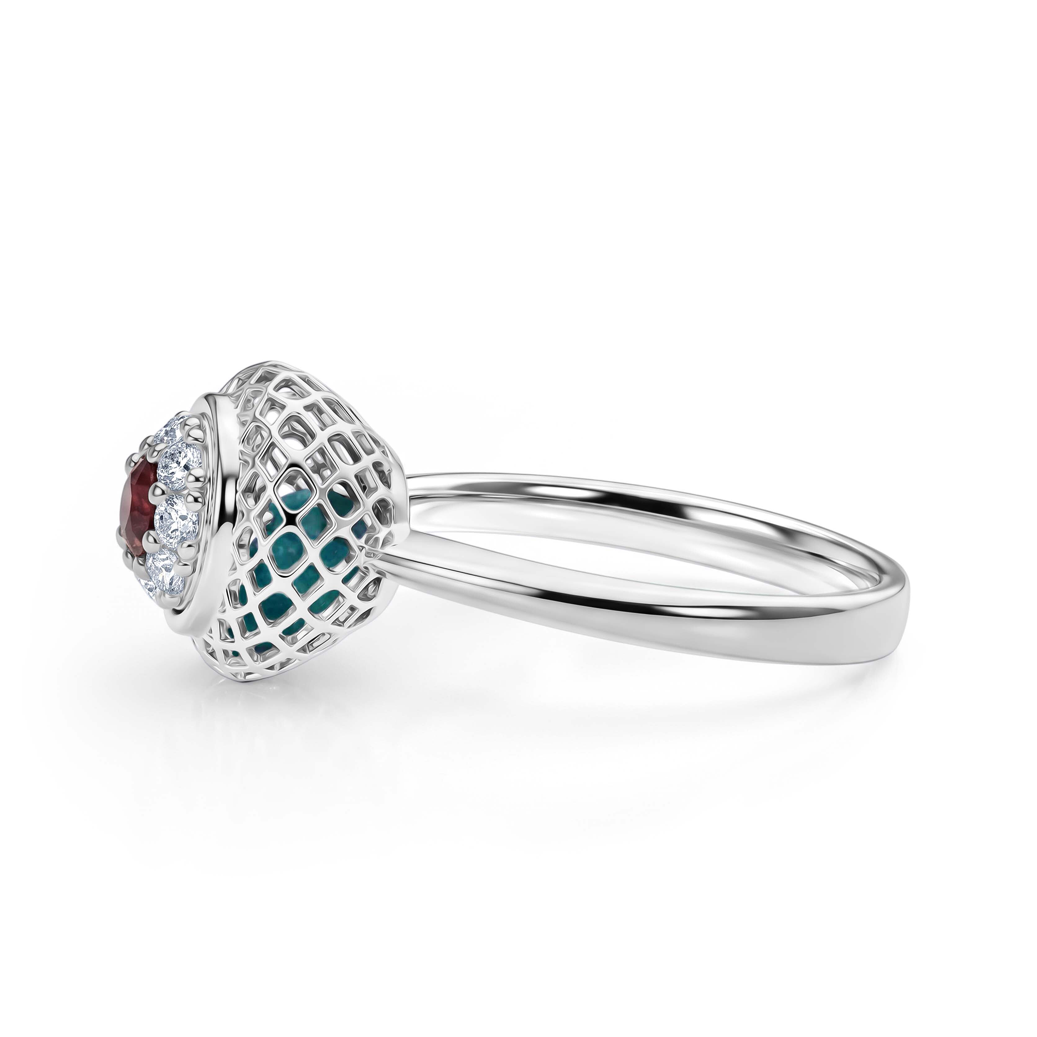 Blue Apatite Ring in Rhodium Overlay Sterling Silver 2.32 Ct.