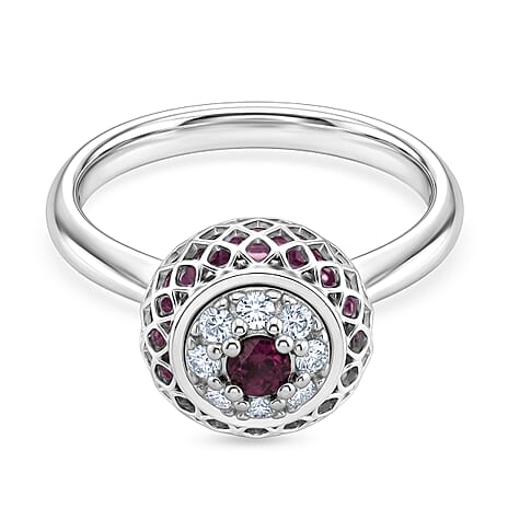 Pink Spinel Ring in Rhodium Overlay Sterling Silver 2.32 Ct.