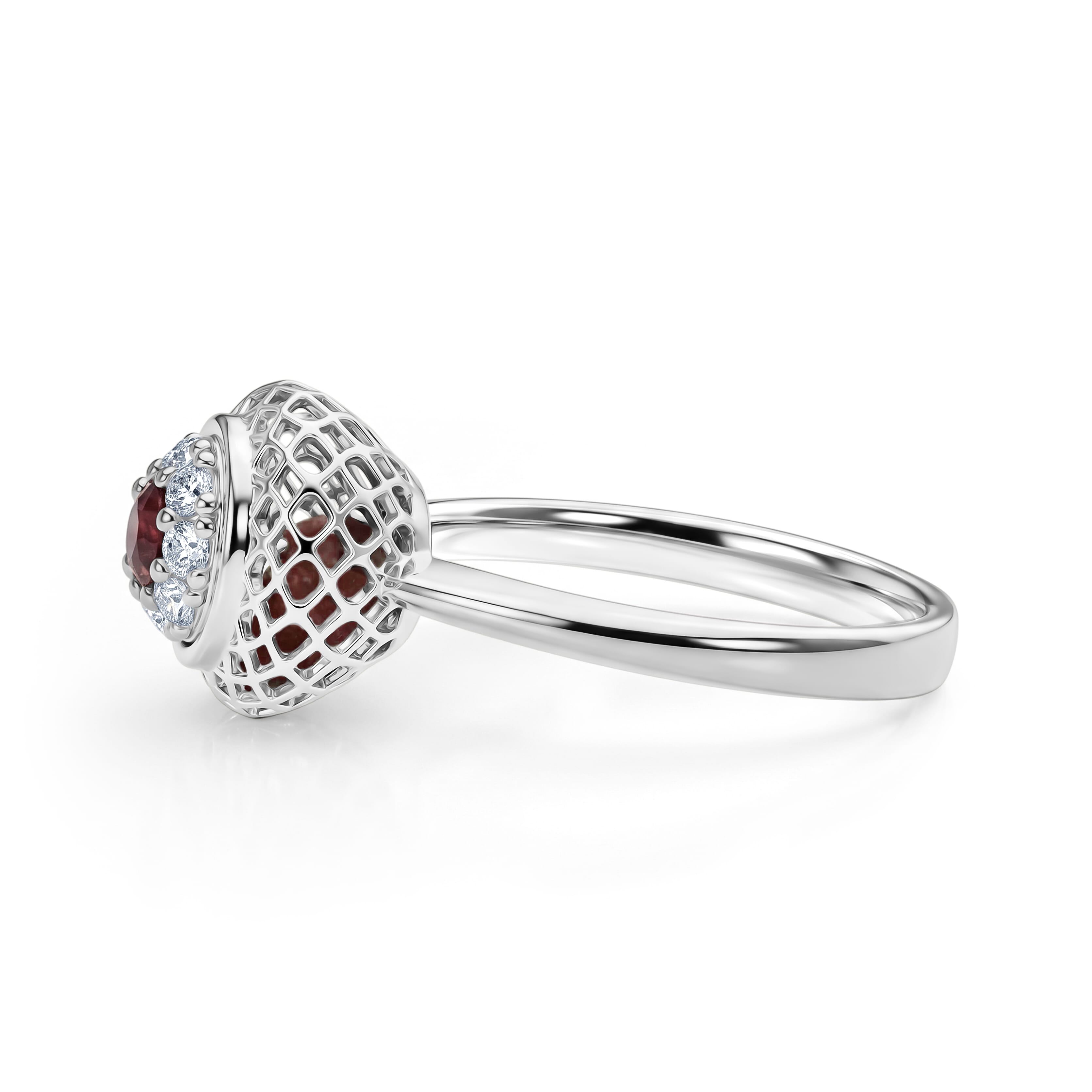 Pink Spinel Ring in Rhodium Overlay Sterling Silver 2.32 Ct.