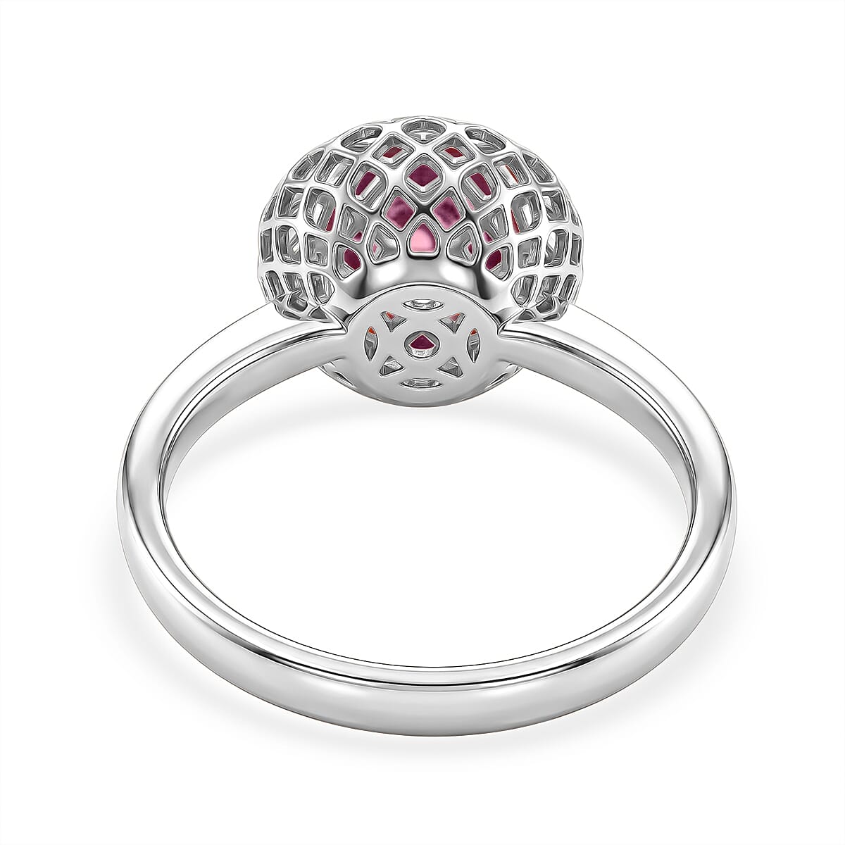 Pink Spinel Ring in Rhodium Overlay Sterling Silver 2.32 Ct.