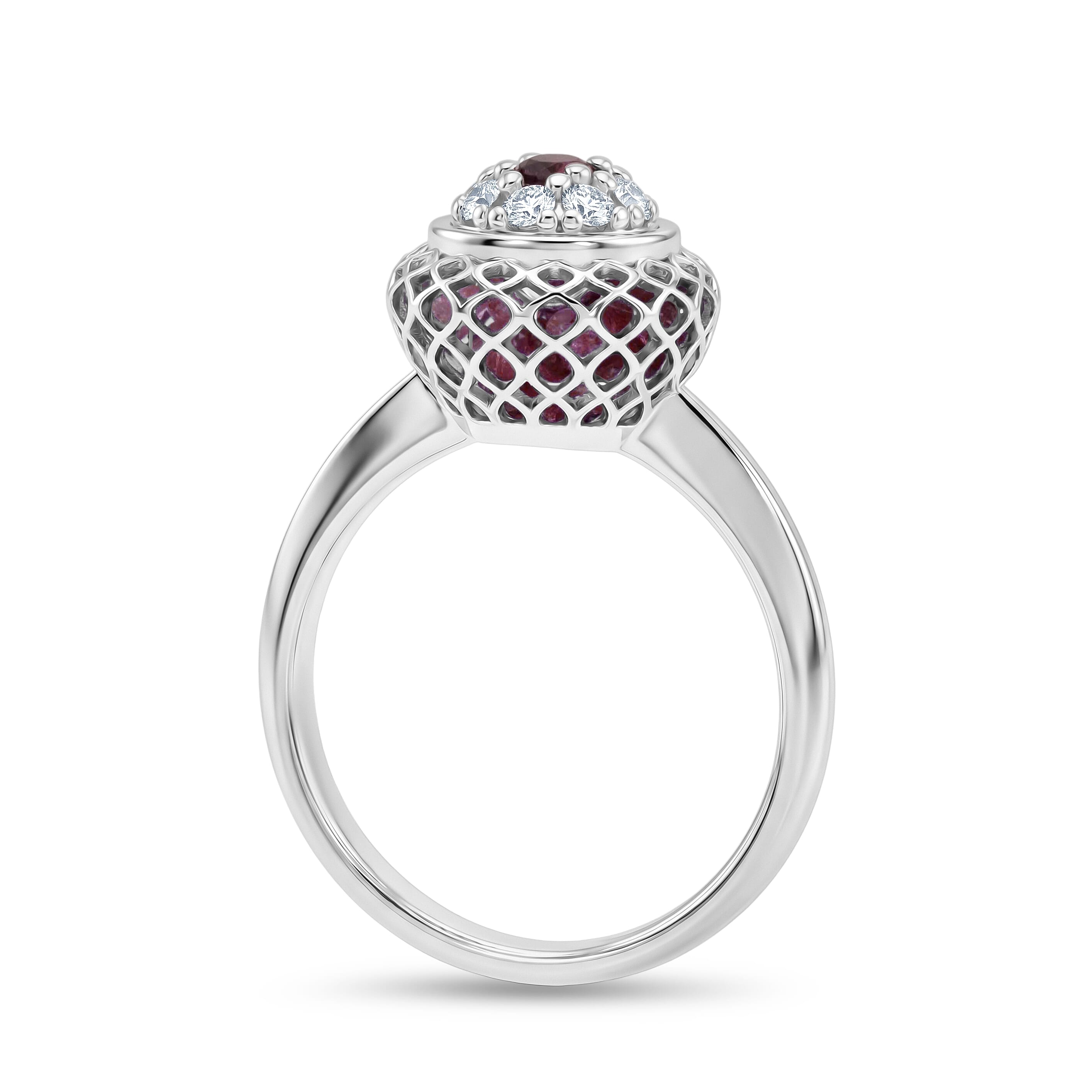 Pink Spinel Ring in Rhodium Overlay Sterling Silver 2.32 Ct.