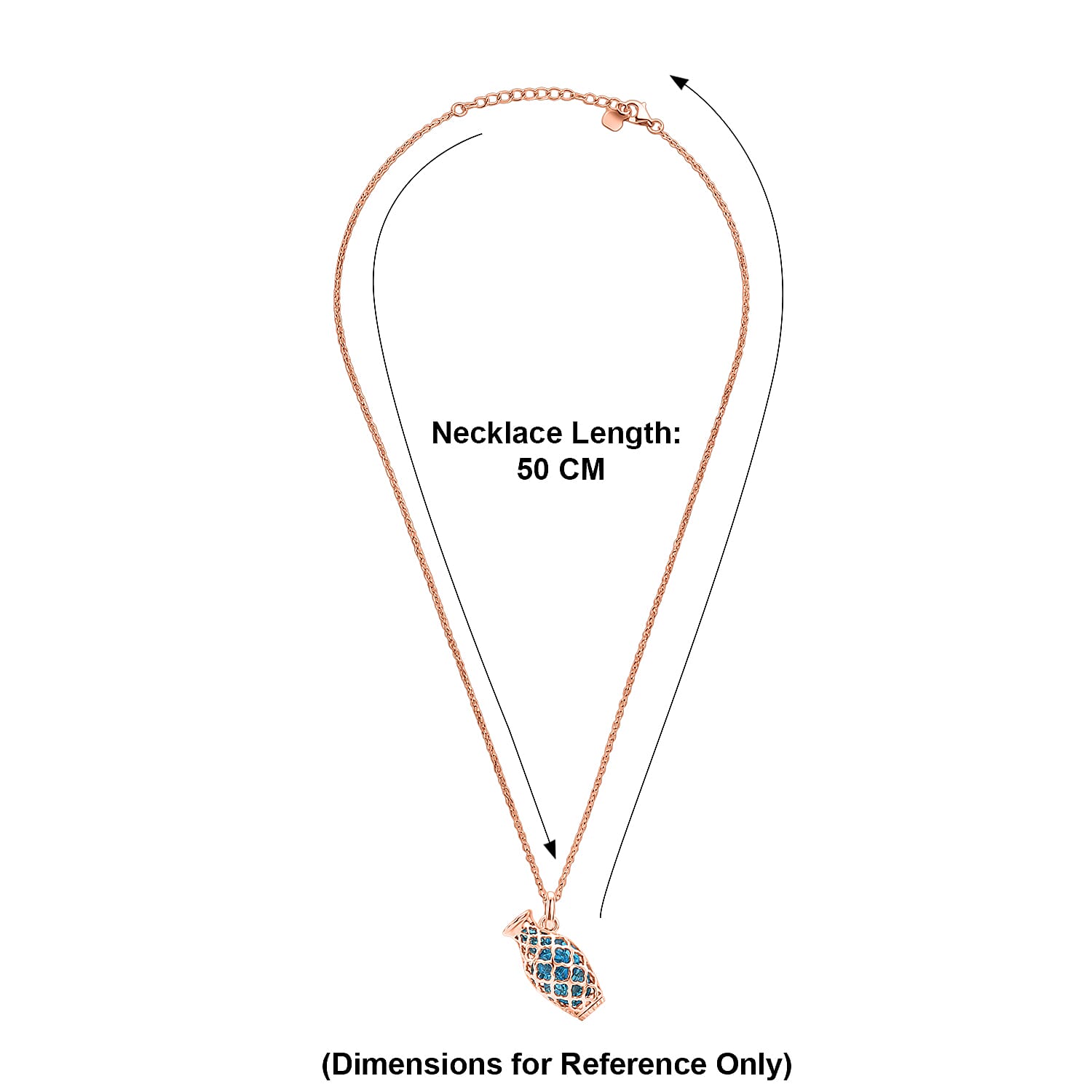 Blue Apatite Pendant with Chian (Size - 16-2 Ext) with Spring Ring Clasp in Rose Gold Plated Sterling Silver 5.50 Ct.