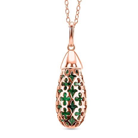 Peridot Pendant with Chain (Size - 16-2 Ext) with Spring Ring Clasp in Rose Gold Plated Sterling Silver 5.00 Ct.