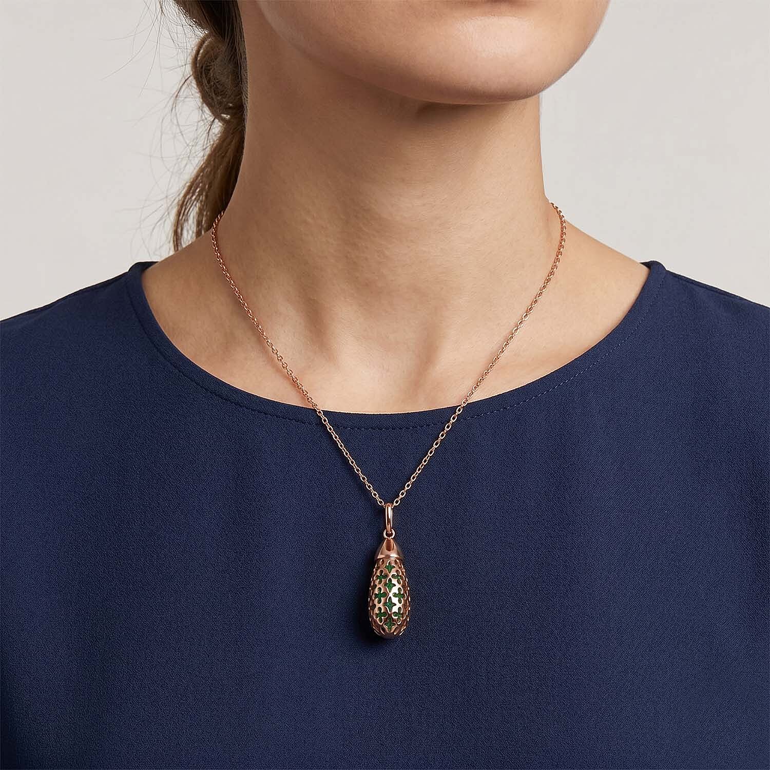 Peridot Pendant with Chain (Size - 16-2 Ext) with Spring Ring Clasp in Rose Gold Plated Sterling Silver 5.00 Ct.