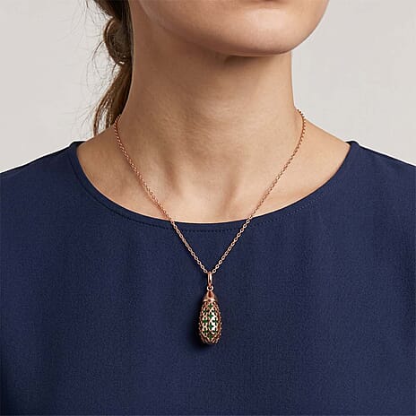 Peridot Pendant with Chain (Size - 16-2 Ext) with Spring Ring Clasp in Rose Gold Plated Sterling Silver 5.00 Ct.