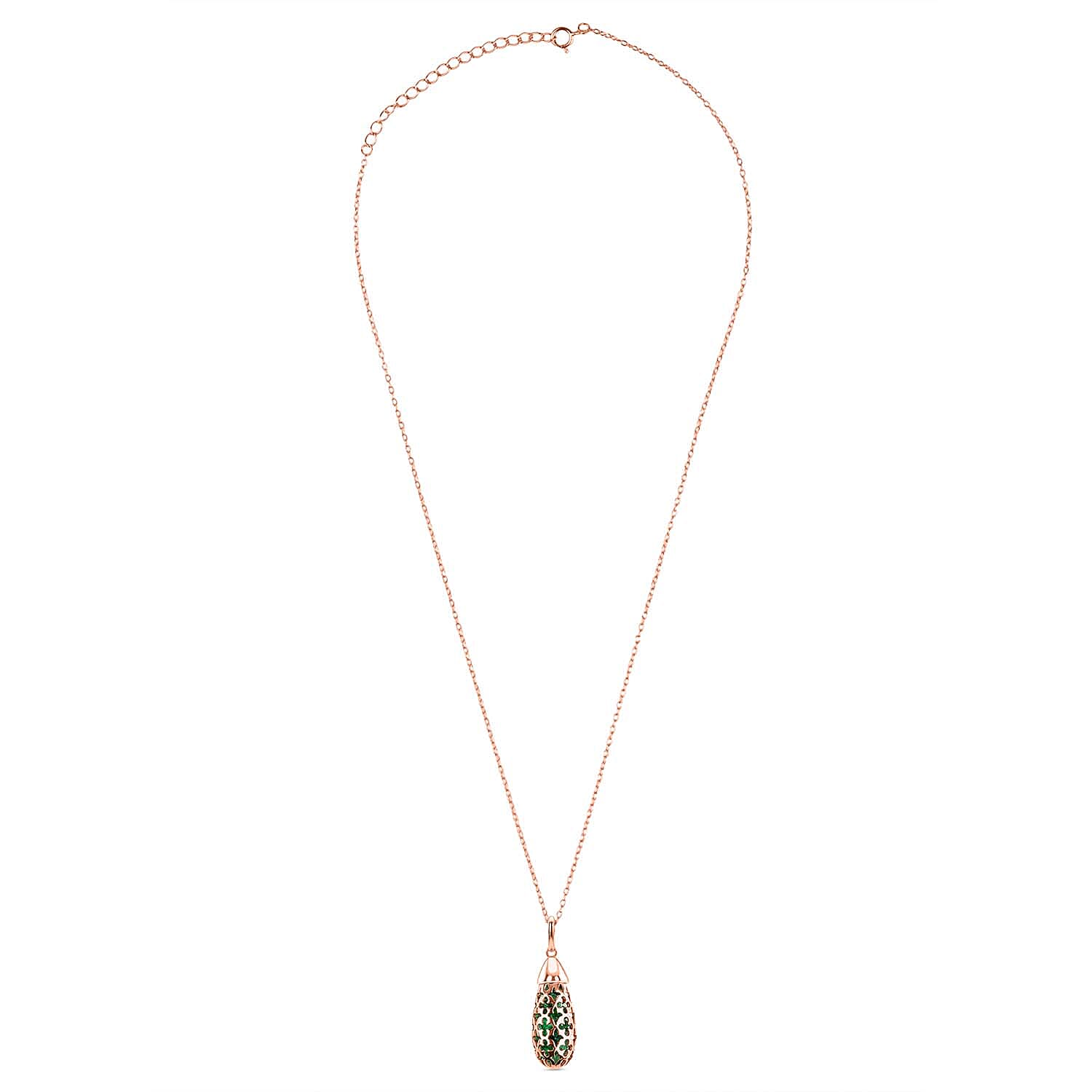 Peridot Pendant with Chain (Size - 16-2 Ext) with Spring Ring Clasp in Rose Gold Plated Sterling Silver 5.00 Ct.