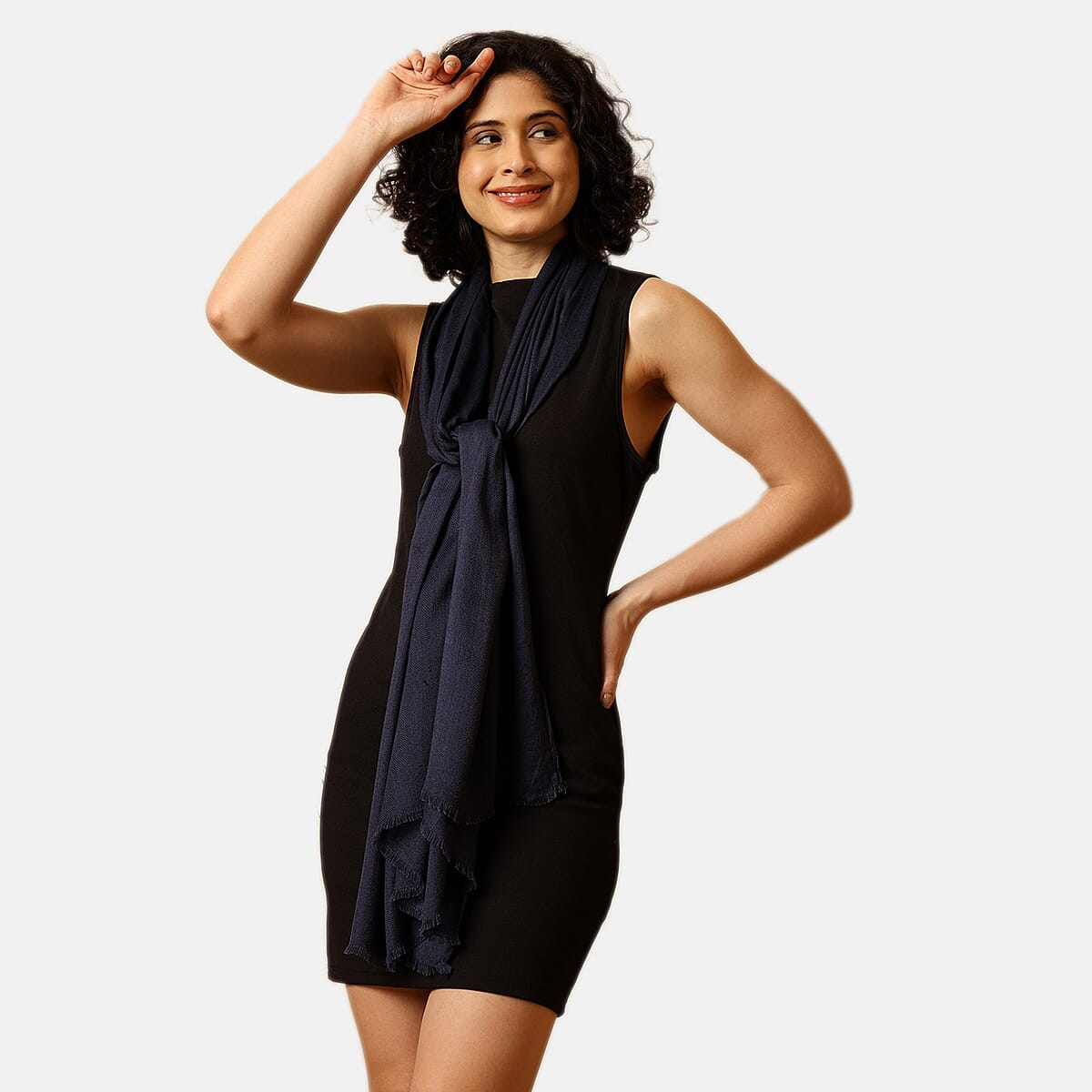 Styled By 100% Modal Diamond Weave Scarf (190x70 cm) - Navy