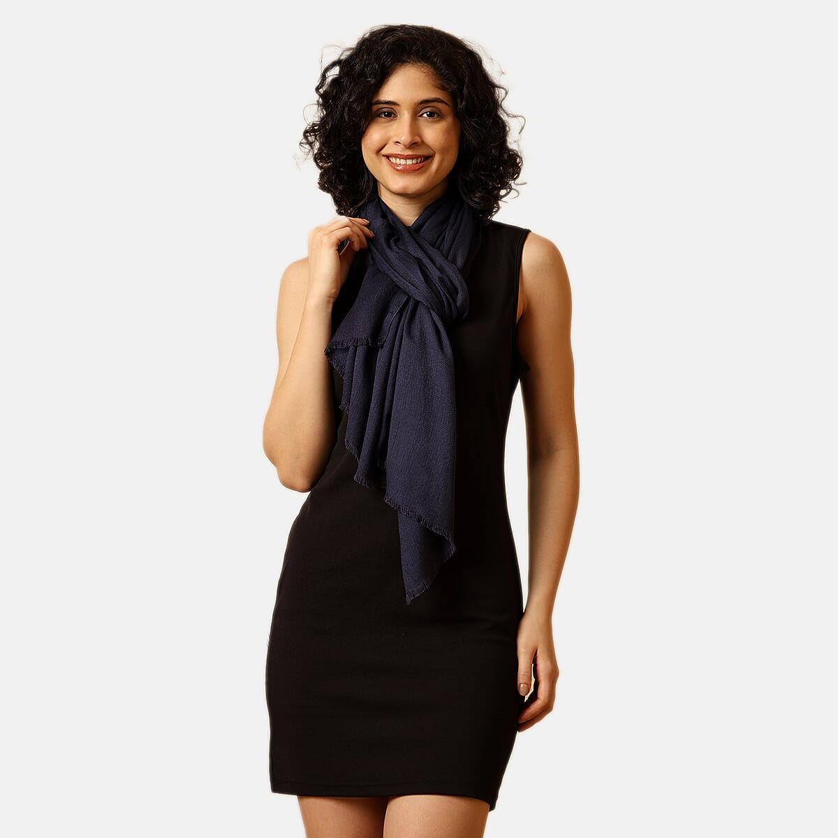 Styled By 100% Modal Diamond Weave Scarf (190x70 cm) - Navy