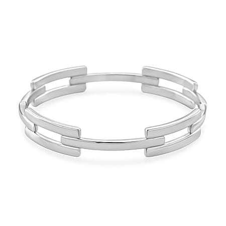 Designer Inspired Silver Tone Bangle (Size - 7.5) Designer Inspired Silver Tone Bangle (Size - 7.5)