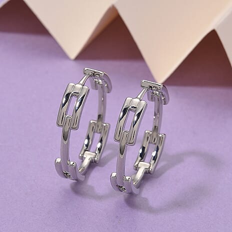 Designer Inspired Silver Plated Hoop Earring