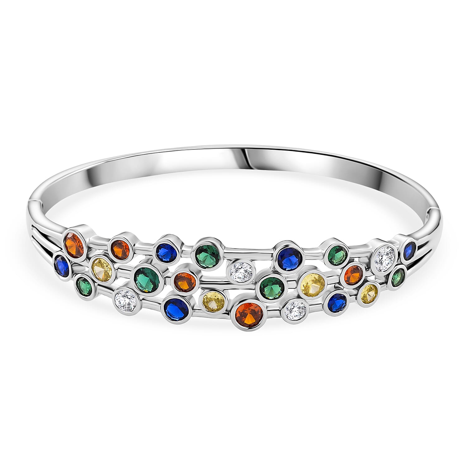 Bubble Collection - Multi Colour Cubic Zirconia Bangle (Size - 7.5) 5.00 Ct.