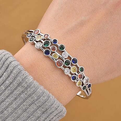 Bubble Collection - Multi Colour Cubic Zirconia Bangle (Size - 7.5) 5.00 Ct.